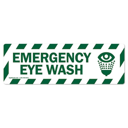 SIGNMISSION Emergency Eye Wash 18in Non-Slip Floor Marker, 16" x 16", FD-2-R-16-99850 FD-2-R-16-99850
